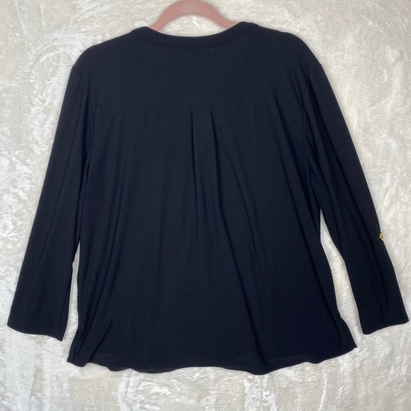 89th and Madison black and gold long sleeve three quarter blouse size XL - Picture 15 of 15